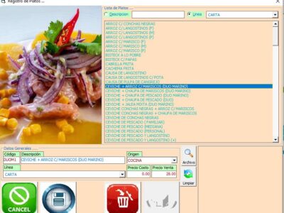 Sistema para Cevicherias